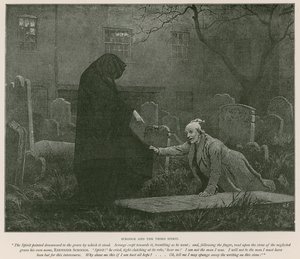 Illustration til A Christmas Carol af Charles Dickens (litho) af Charles (after) Green