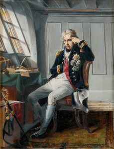Viscount Horatio Nelson (1758-1805), før slaget ved Trafalgar, 21. oktober 1805, ca. 1854 (olie på lærred) af Charles (after) Lucy