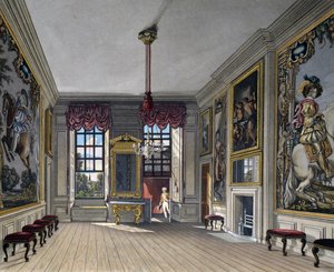 Audience Hall of Queen, Indgravering af William James Bennett (1787-1844), Baseret på design af Charles Wild (1781-1835), Fra The History of the Royal Residences