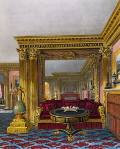 Gyldne tegnestue, gravering af William James Bennett (1787-1844), baseret på design af Charles Wild (1781-1835), fra The History of the Royal Residences af Charles (after) Wild