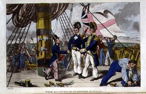 The Quarter Deck before Battle, tallerken fra 