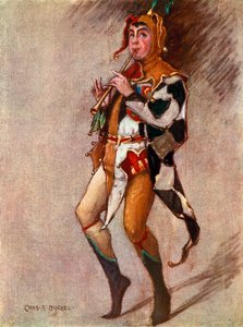 Twelfth Night: Feste, The Clown, Mr Courtice Pounds (farve litho)