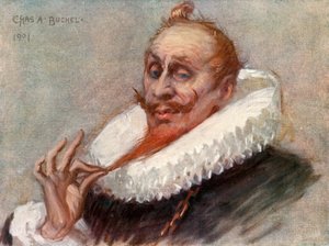 Twelfth Night: Malvolio, Mr Tree (farve litho) af Charles A. Buchel
