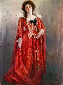 Tolvte nat: Grevinden Olivia, Miss Maud Jeffries (farve litho) af Charles A. Buchel
