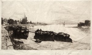Mudderbåde på Themsen, 1883.