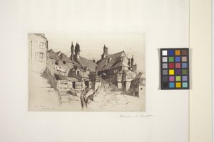 Rye, Sussex (ætsning på papir) af Charles Adams Platt