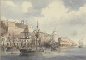 Udsigt på Malta, ca. 1849 af Charles Andrew Dyce