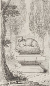 Kat på toppen af en grav, 1714-52., 1714-52. af Charles Antoine Coypel