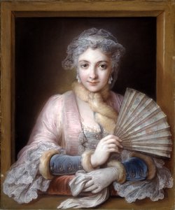 Charlotte Philippine de Chatre de Cange, Marquise de Lamure (pastel på blåt papir)