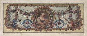 Design til et gobelinsæde til en sofa, 1721. af Charles Antoine Coypel