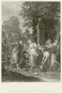 Mødet af Eliezer og Rebecca ved brønden af Charles Antoine Coypel