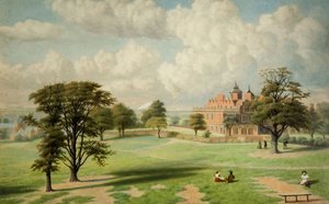 Aston Hall fra parken, 1891. af Charles Ashmore