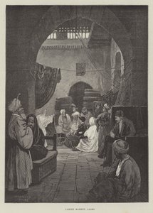 Tæppemarked, Kairo af Charles Auguste Loye