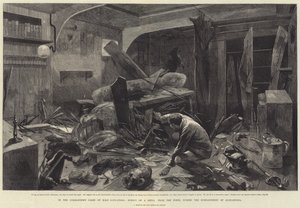I Kommandørens Kahyt af HMS Alexandra, Virkningen af en Shell fra Fortene, under bombardementet af Alexandria