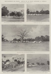 Forstærkninger til Uganda, ankomst af et indisk kontingent til Mombasa af Charles Auguste Loye