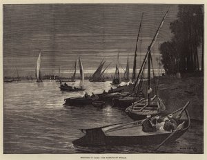 Skitser i Kairo, havnen i Boulak af Charles Auguste Loye