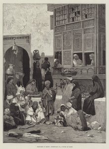 Skitser i Egypten, gårdhave til et hus i Kairo