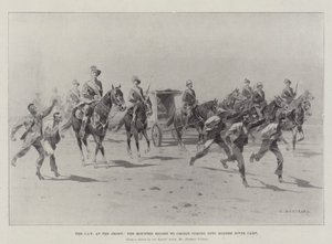 CIV ved fronten, den beredne eskorte til Cronje, der kommer ind i Modder River Camp af Charles Auguste Loye