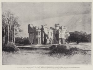 William Ewart Gladstones liv, en anden udsigt over Hawarden Castle, Gladstones yndlingshjem af Charles Auguste Loye