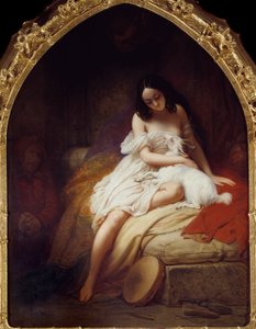 Esmeralda Repræsentation af karakteren "Notre Dame de Paris" af Victor Hugo (1802-1885). Maleri af Charle Auguste Steuben (1788-1856) 1839 Nantes, Musee des Beaux Arts