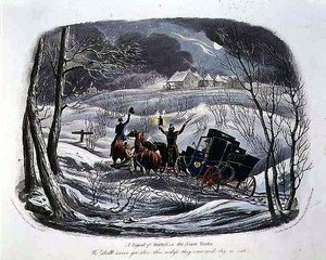 "A Signal of Distress, or The Christmas Visitor", indgraveret af R.G. Reeve (fl.1811-37) pub. af Thomas McLean