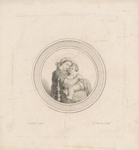 Madonna af stolen af Charles B. J. Févret de Saint Mémin, after Raphael