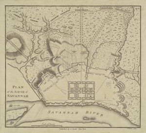 Plan for belejringen af Savannah, 1796.