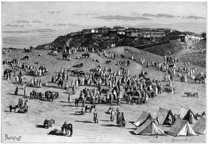 Boghari landsby og marked, c1890 af Charles Barbant