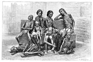 Hungersnødsofre, Indien, 1895.