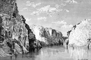 The Gorge of the Marble Rocks, Indien, 1895. af Charles Barbant