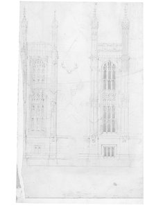 Tegning for parlamentets huse, ca. 1836-40 (blyant på papir)