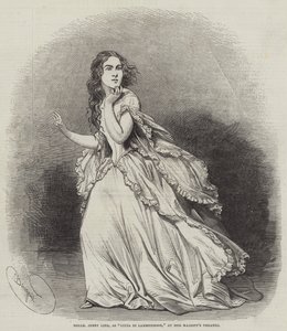 Mademoiselle Jenny Lind, som Lucia di Lammermoor, i Hendes Majestæts Teater af Charles Baugniet