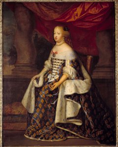 Portræt af Marie Therese af Østrig (1638-1683), dronning af Frankrig Maleri af Charles Beaubruns Atelier (1604-1692) 1600-tallet søn. 1,8 x 1,4 m
