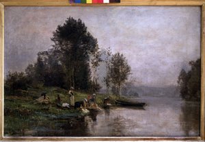 Tåget morgen på Oise. n.d (olie på lærred) af Charles Beauverie
