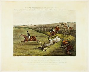 En rig scene fra Grand Leicestershire Steeplechase af Charles Bentley