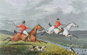 Fox Hunting: Full Cry, 1828 (håndfarvet akvatint)