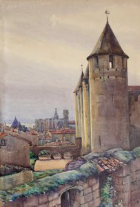 Interiør i byen Carcassonne, ca. 1904 (akvarel)