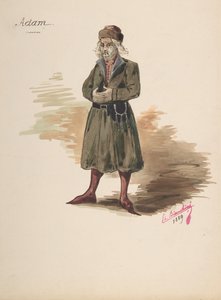 Kostumedesign til Adam, 1889.