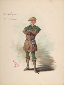 Kostumedesign til Touchstone [a], Descriptive Sheet of Costume and Accessories..., 1889.