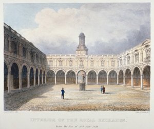 Courtyard of the Royal Exchange, City of London, 1838. af Charles Bigot