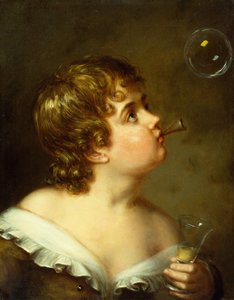 Blowing Bubbles (olie på lærred) af Charles Bird King