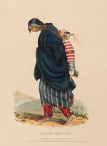 CHIPPEWAY KVINDE OG BARN, fra Historien om indianerstammerne i Nordamerika af Charles Bird King