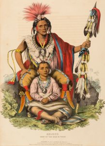 KEOKUK. HOVEDMANNEN OVER SACS OG FOXERNE, fra Historien om indianerstammerne i Nordamerika af Charles Bird King