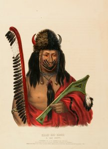 KISH-KE-KOSH. A FOX BRAVE, fra Historien om indianerstammerne i Nordamerika af Charles Bird King