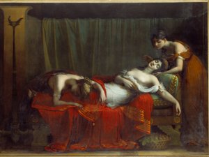 Cleopatres død. Maleri af Charles Boulanger de Boisfremont (1773-1838) af Charles Boulanger de (after) Boisfremont