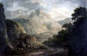 Landscape: A Rocky Stream with Wooded Banks, 1800-tallet af Charles Branwhite