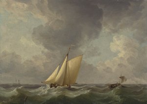 En kutter i en stærk brise af Charles Brooking