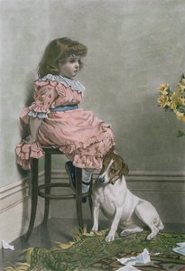 I Disgrace, mezzotint af F. Stacpoole, med håndfarvning, pub af Thomas McLean, 1887 af Charles Burton