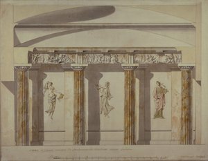 Design til det store kabinet i Pavlovsk-paladset, begyndelsen af 1780