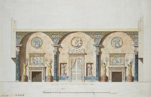 Design til hovedsalen i Agate-pavillonen i Tsarskoye Selo, begyndelsen af 1780
